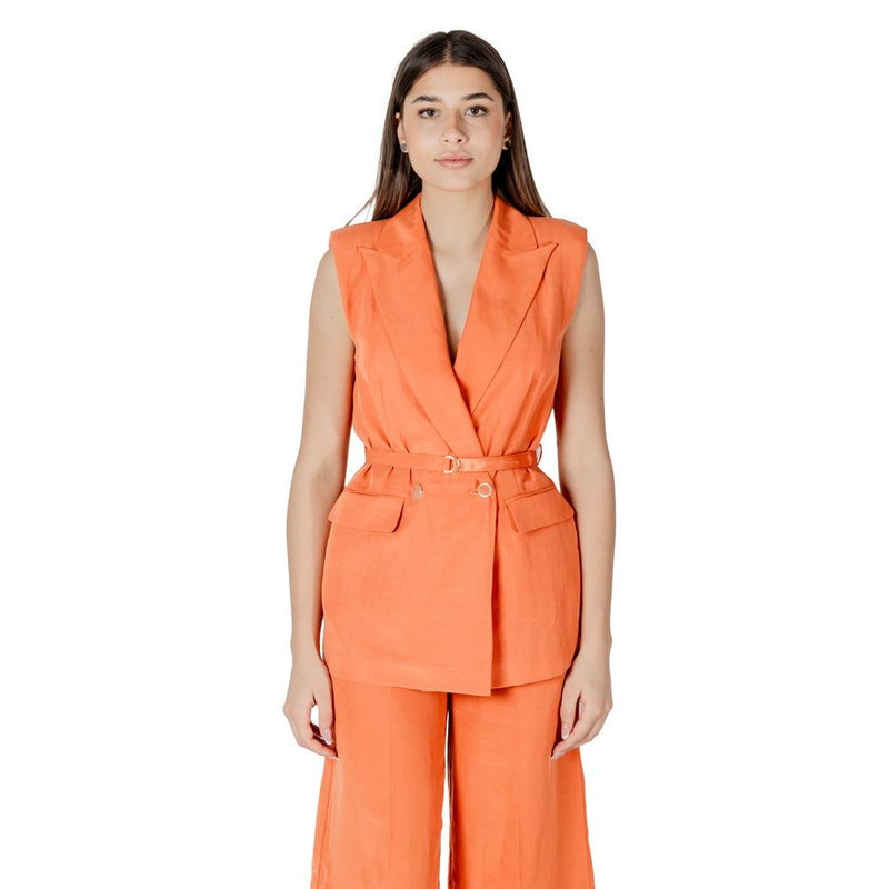 Liu Jo Orange Lyocell Waistcoat - Élégance Intemporelle