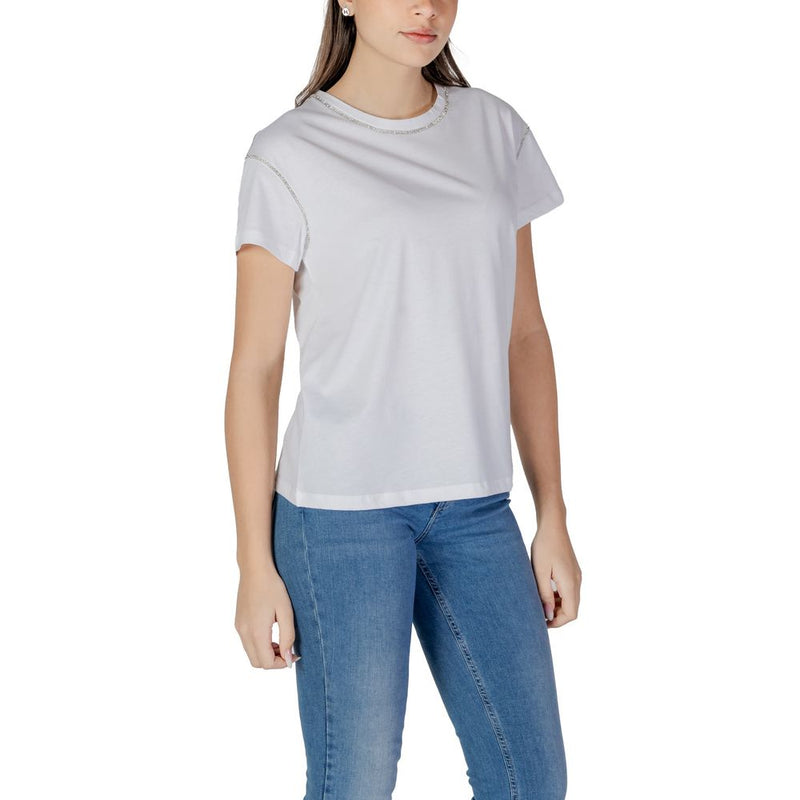 Liu Jo T-Shirt en Coton Blanc - Indispensable Moderne pour Femmes
