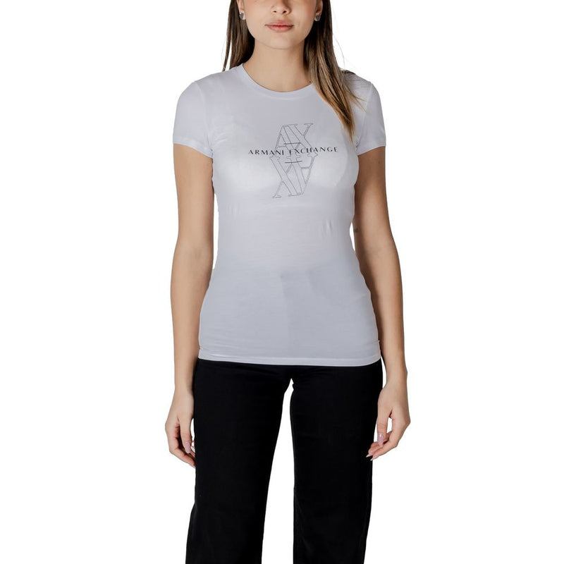 Armani Exchange Women's White Cotton T-Shirt - Model XW000512