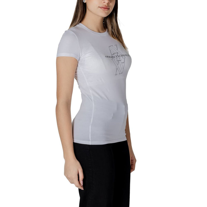 Armani Exchange Women's White Cotton T-Shirt - Model XW000512