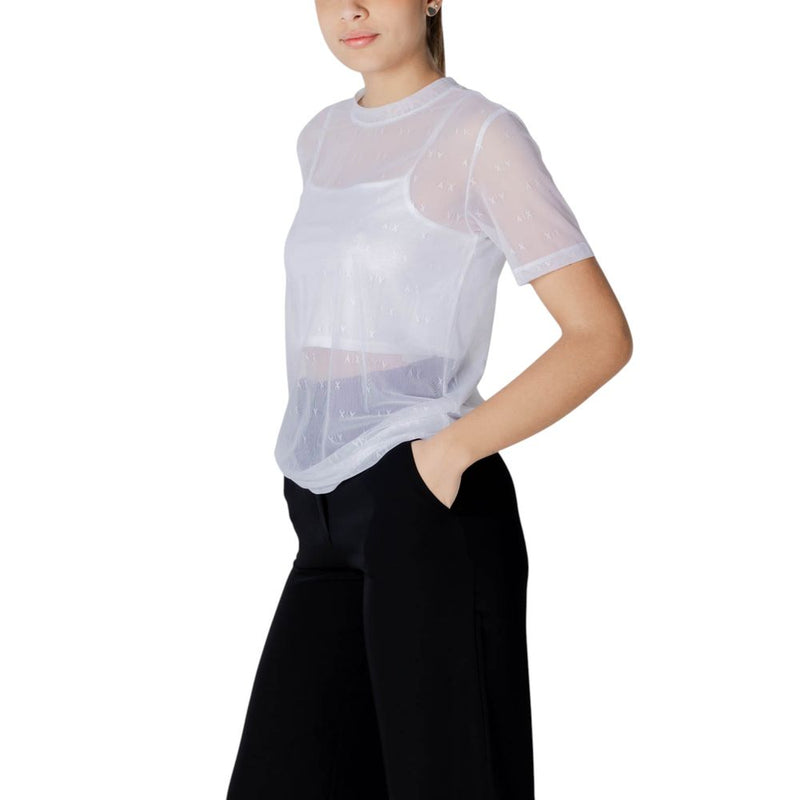 Armani Exchange Women's White Polyamide T-Shirt - Model XW000533
