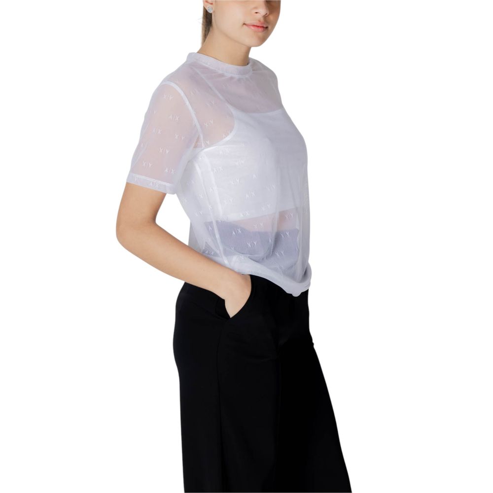 Armani Exchange Women's White Polyamide T-Shirt - Model XW000533