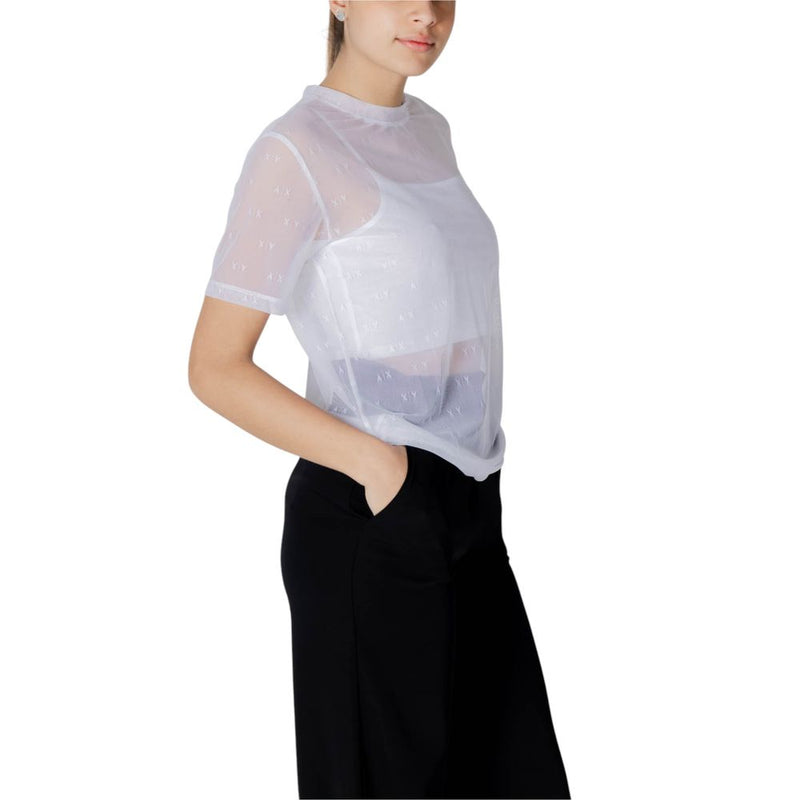 Armani Exchange Women's White Polyamide T-Shirt - Model XW000533