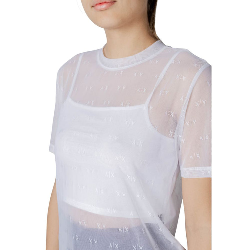 Armani Exchange Women's White Polyamide T-Shirt - Model XW000533