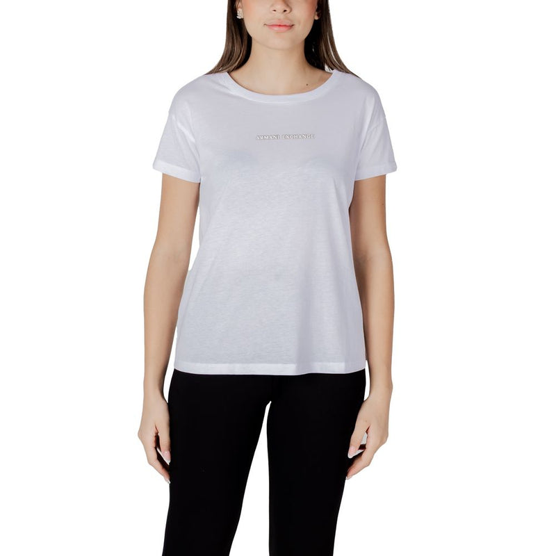Armani Exchange T-Shirt Femme en Coton Blanc - Modèle XW000534 AF10359