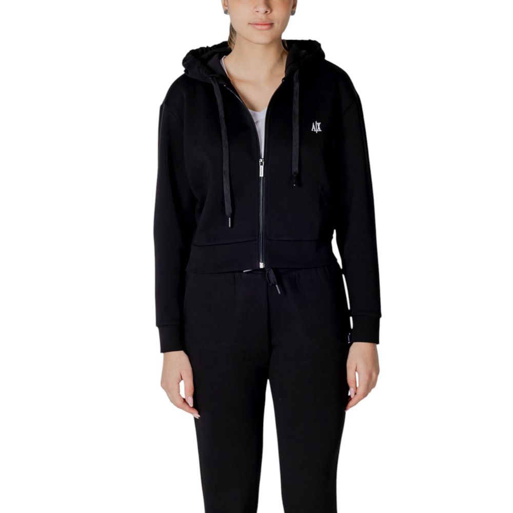 Armani Exchange zwarte katoenen hoodie