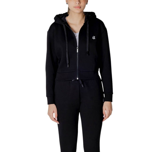 Armani Exchange zwarte katoenen hoodie
