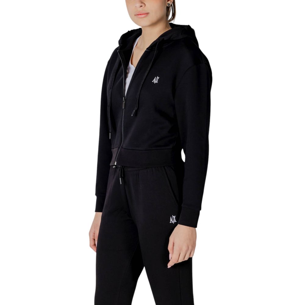 Armani Exchange zwarte katoenen hoodie