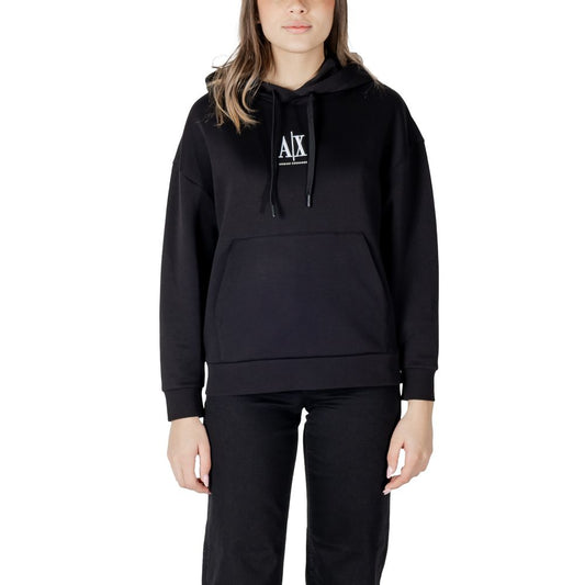 Armani Exchange zwarte katoenen hoodie