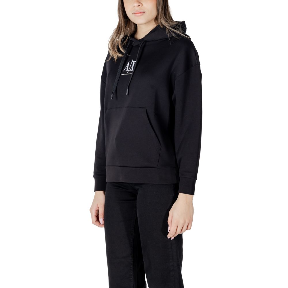 Armani Exchange zwarte katoenen hoodie