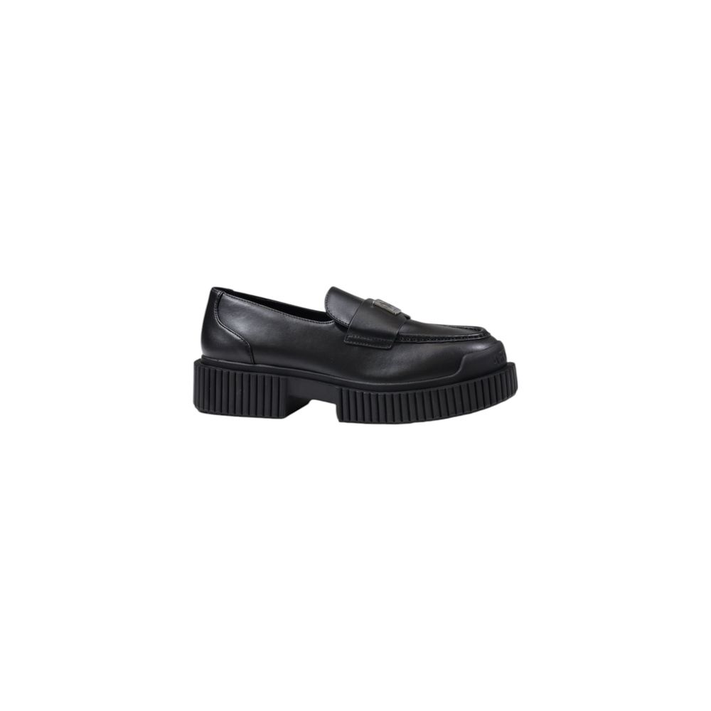Armani Exchange Black Leather Platform Shoes for Women