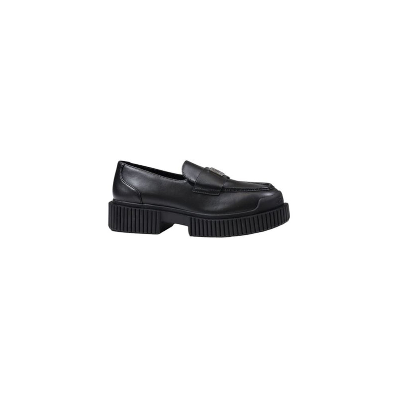 Armani Exchange Black Leather Platform Shoes for Women