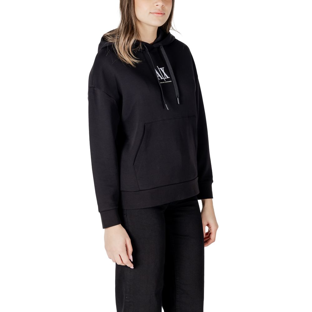 Armani Exchange zwarte katoenen hoodie