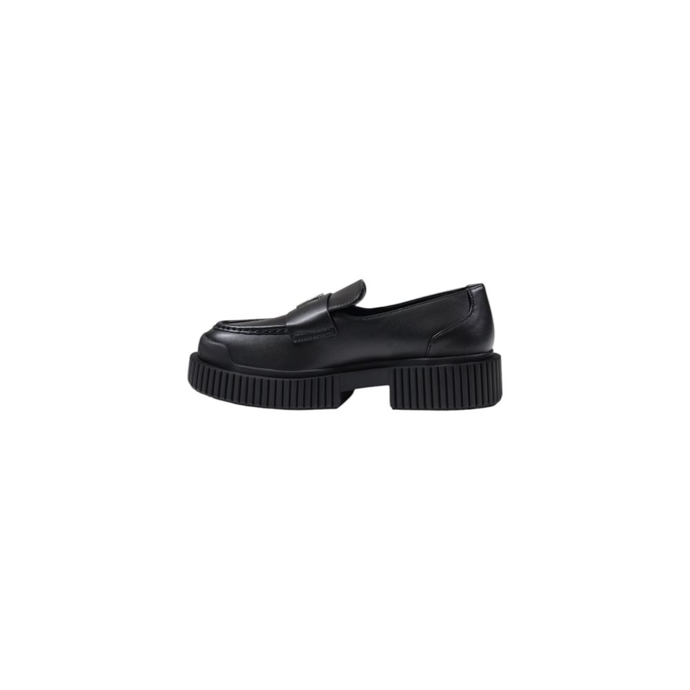 Armani Exchange Black Leather Platform Shoes for Women