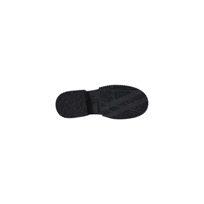 Armani Exchange Black Leather Platform Shoes for Women
