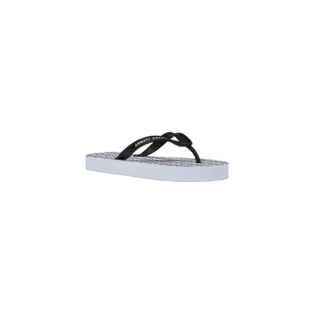 Sandale à lanières en caoutchouc blanc Armani Exchange