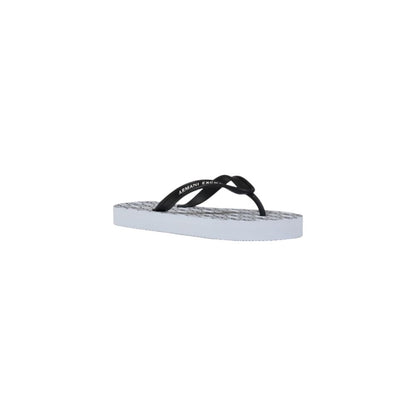 Sandale à lanières en caoutchouc blanc Armani Exchange