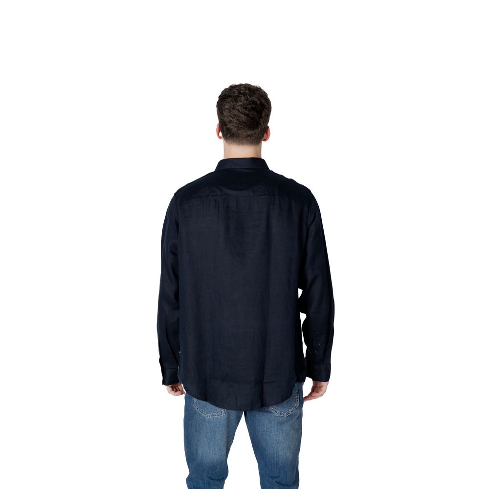 Chemise en lin bleu Armani Exchange