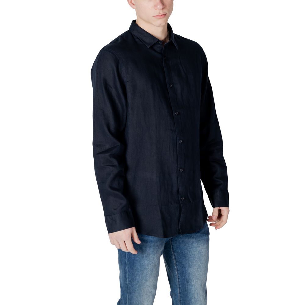 Chemise en lin bleu Armani Exchange