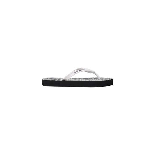 Armani Exchange Zwarte en Witte Rubberen Flip-Flop Sandalen