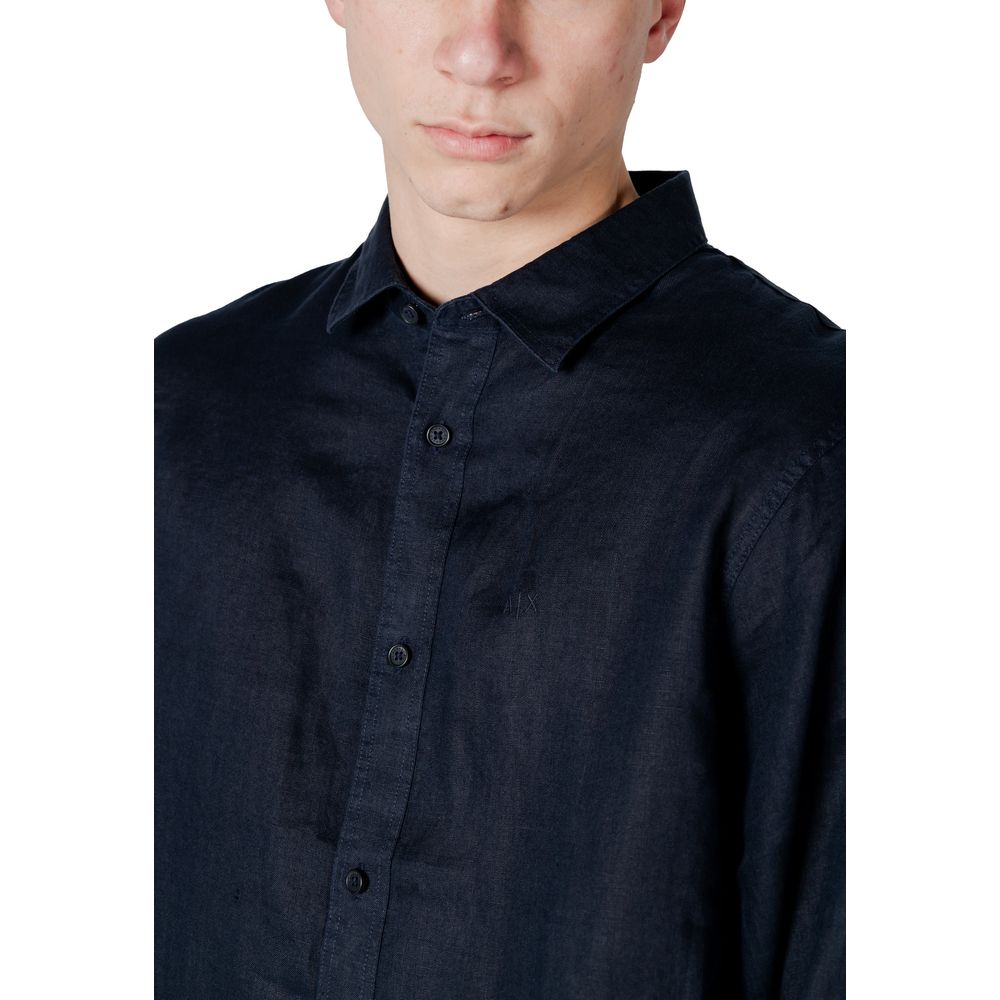 Chemise en lin bleu Armani Exchange