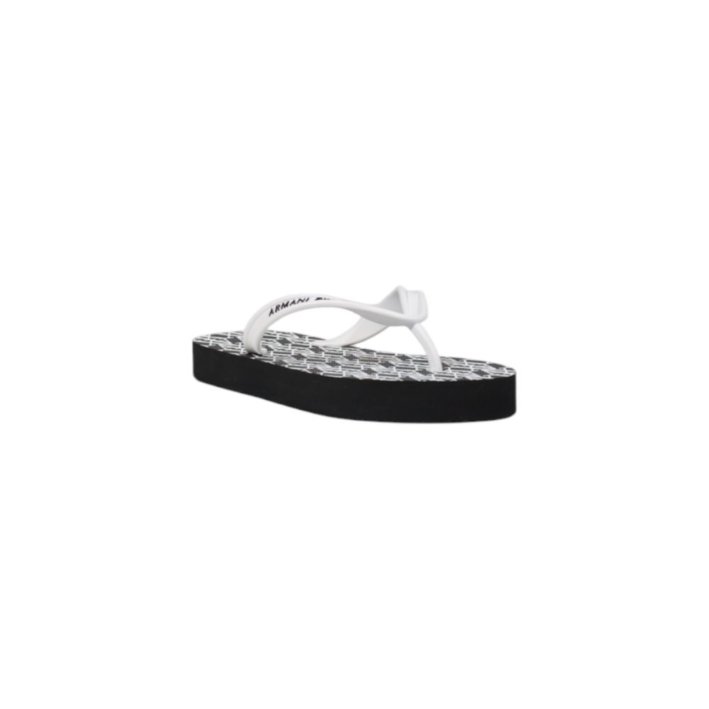 Armani Exchange Zwarte en Witte Rubberen Flip-Flop Sandalen