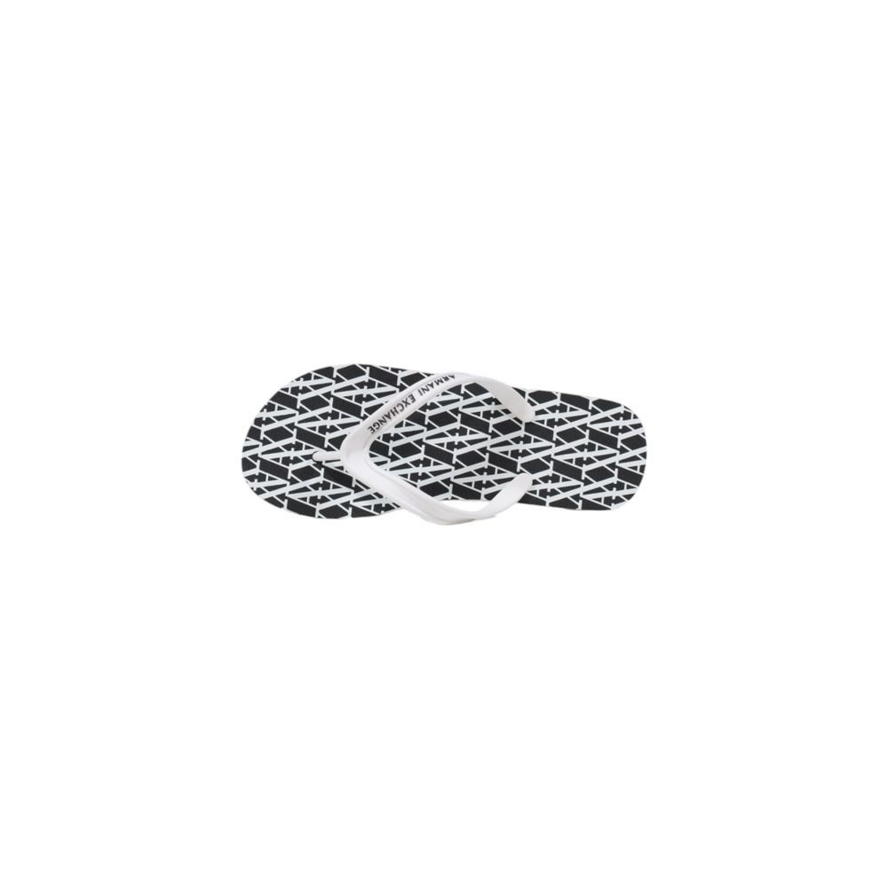 Armani Exchange Zwarte en Witte Rubberen Flip-Flop Sandalen