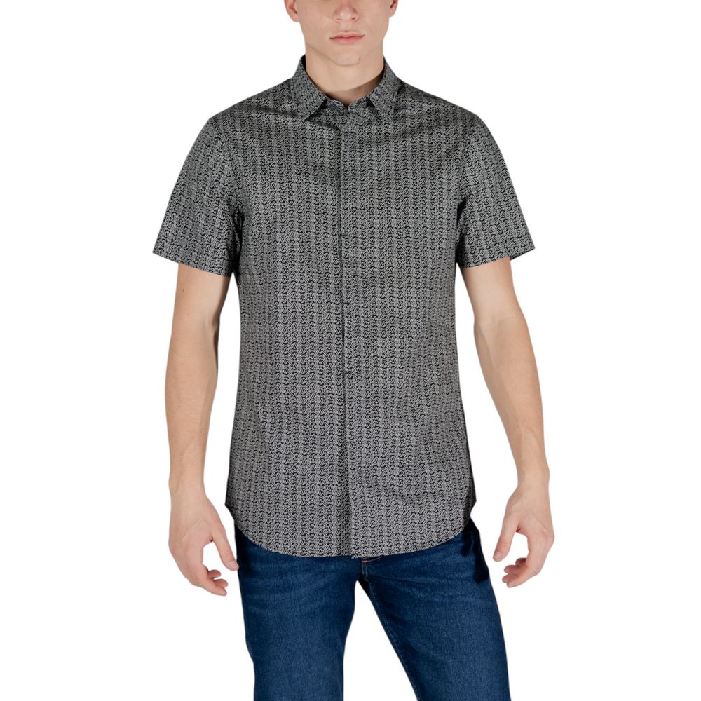Short à manches courtes en coton noir Armani Exchange