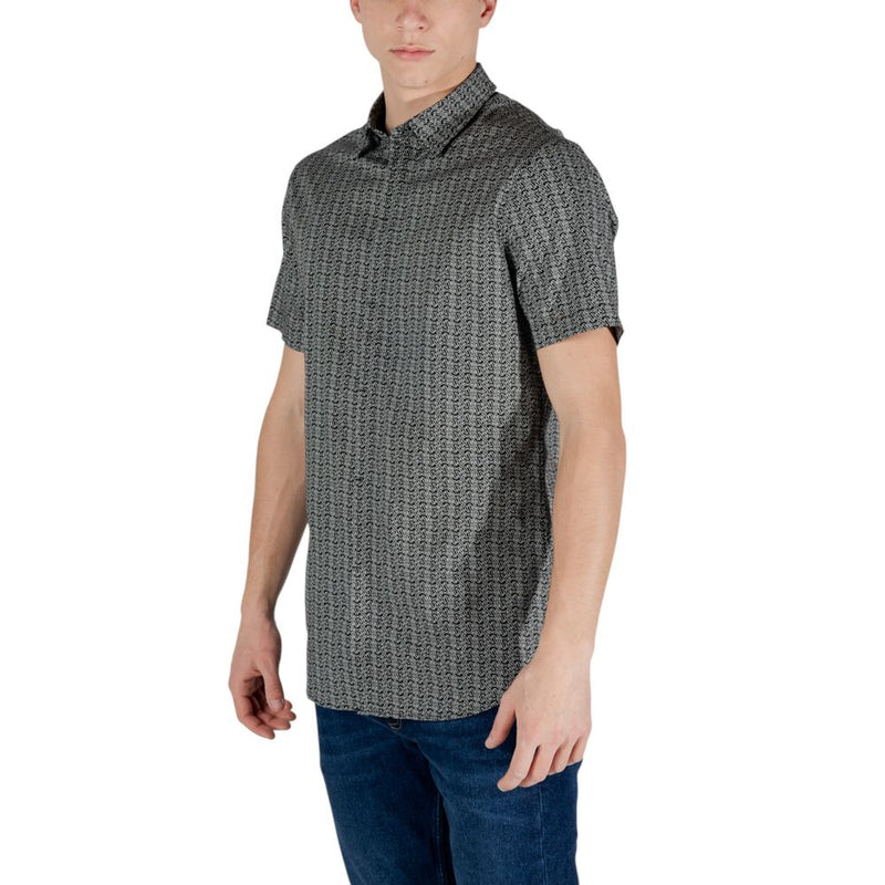 Armani Exchange Black Cotton Shortsleeve