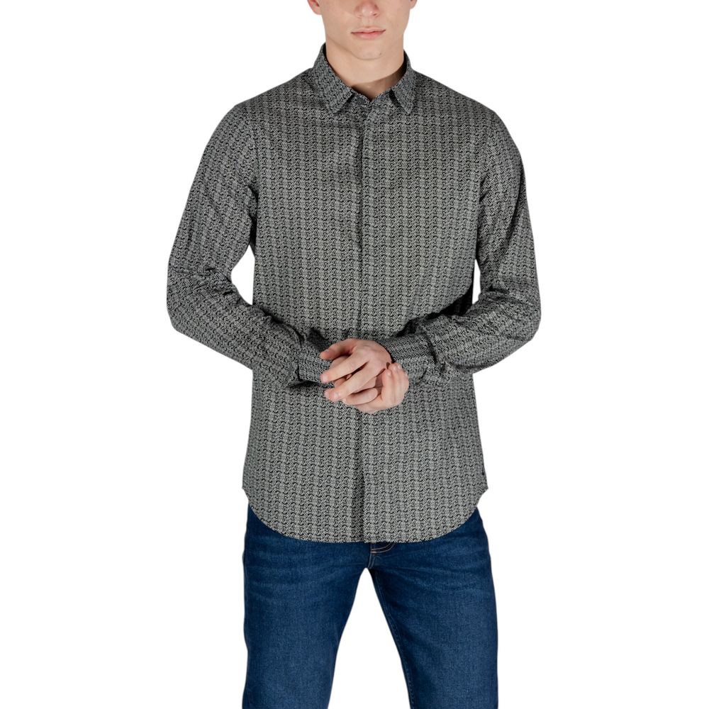 Armani Exchange zwart katoenen overhemd