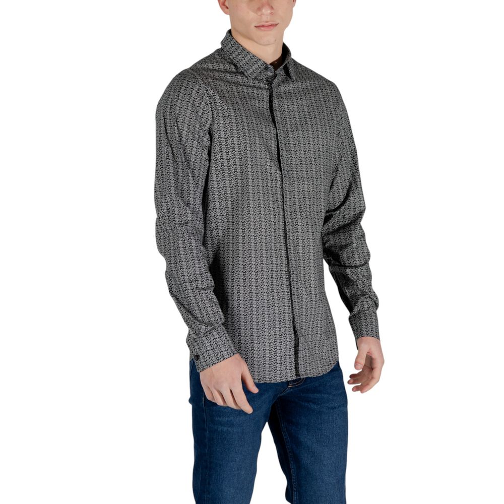 Armani Exchange zwart katoenen overhemd