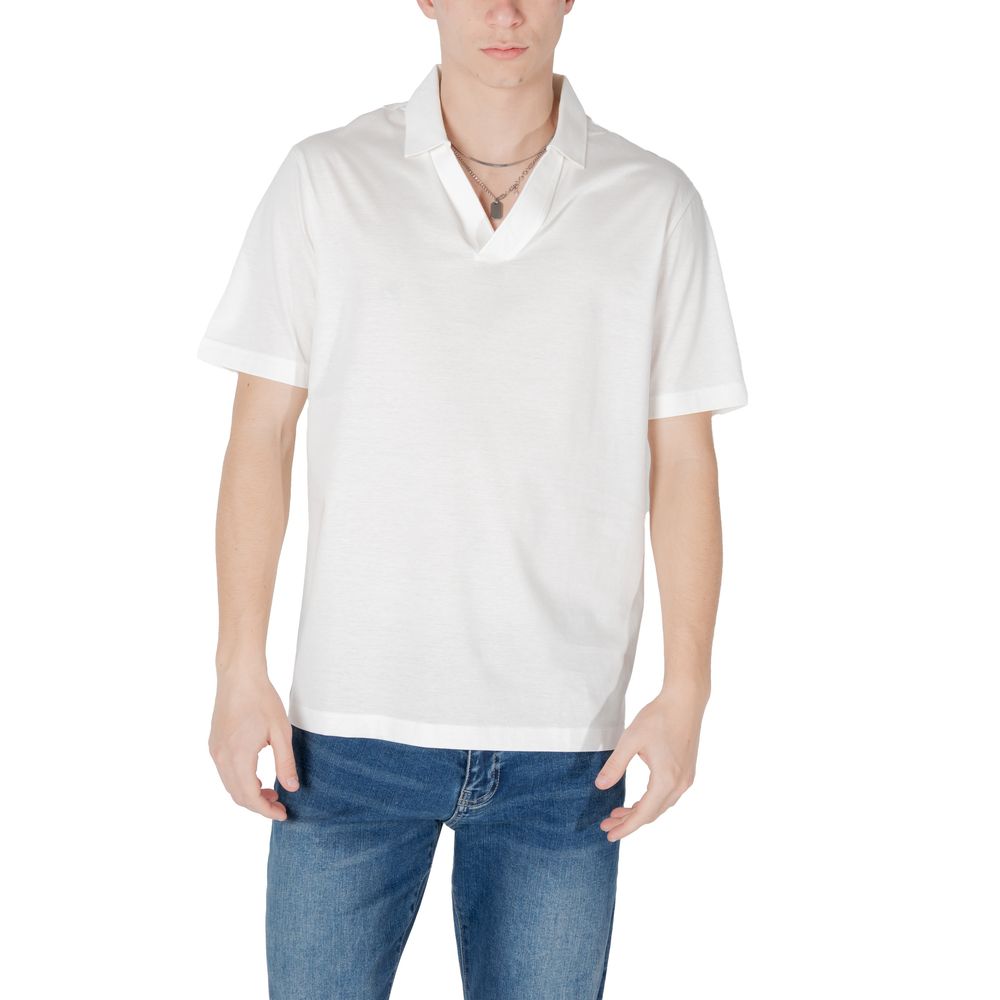 Polo en coton blanc Armani Exchange