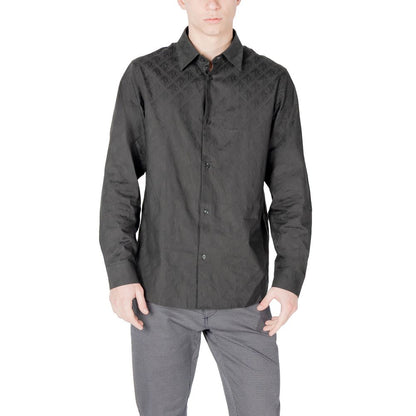 Armani Exchange zwart katoenen overhemd