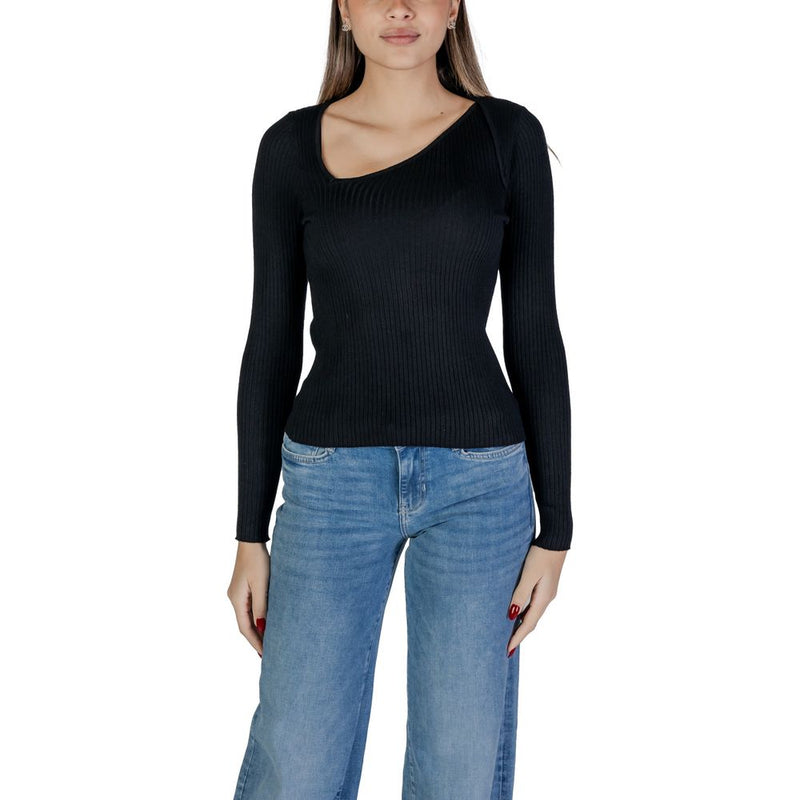 Vila Clothes VINELLY Black Viscose Sportswear Sweater