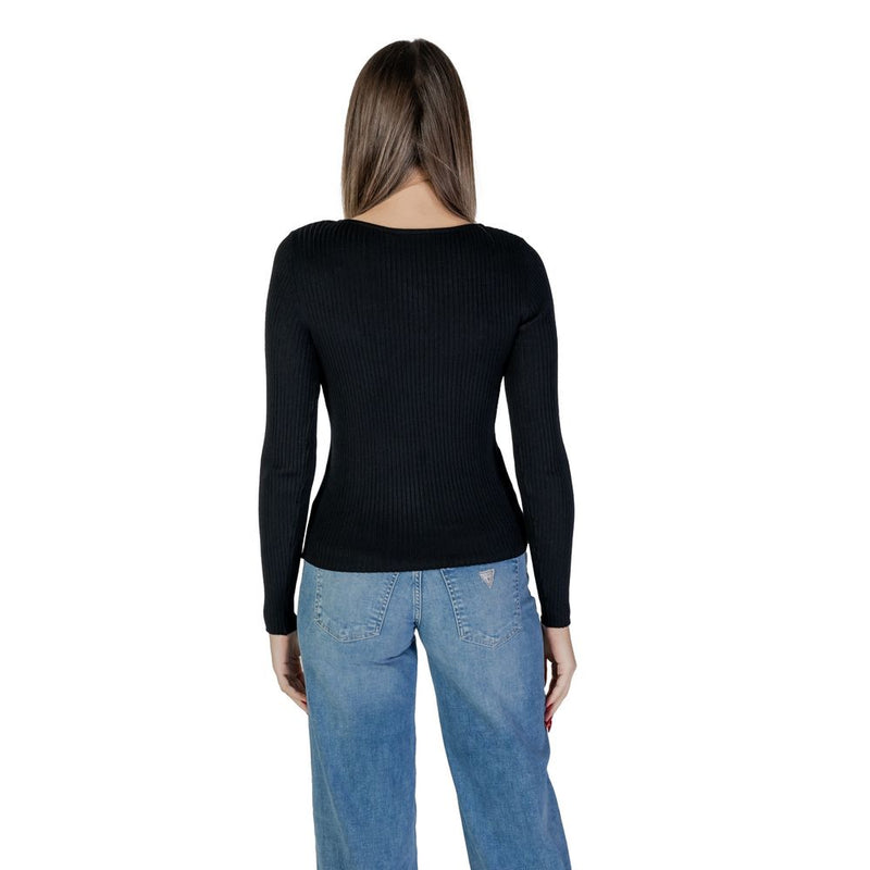 Vila Clothes VINELLY Black Viscose Sportswear Sweater