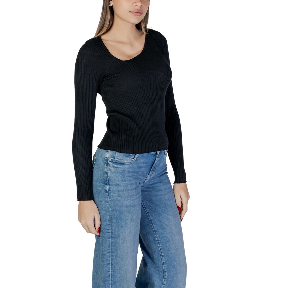 Vila Clothes VINELLY Pull Sportif Noir en Viscose