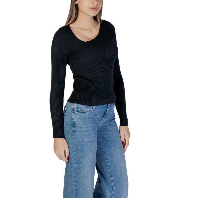 Vila Clothes VINELLY Black Viscose Sportswear Sweater