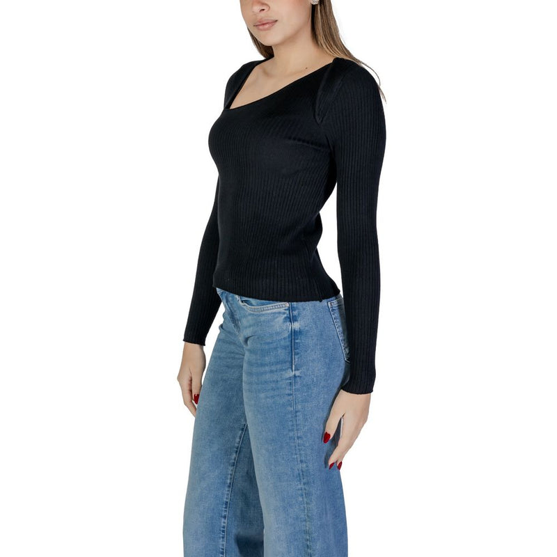 Vila Clothes VINELLY Black Viscose Sportswear Sweater