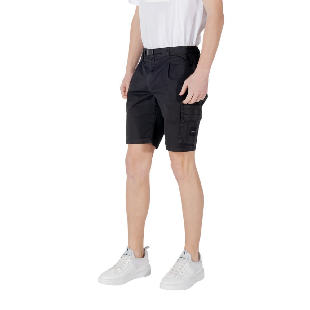 Short Bermuda en coton noir Hugo Boss