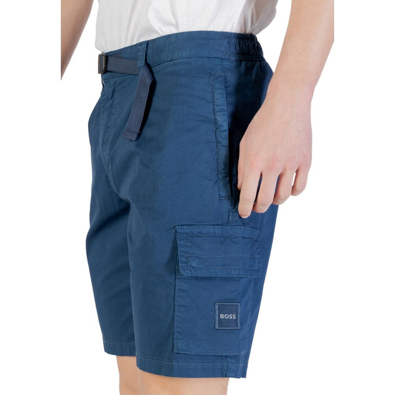 Hugo Boss Blue Cotton Bermuda