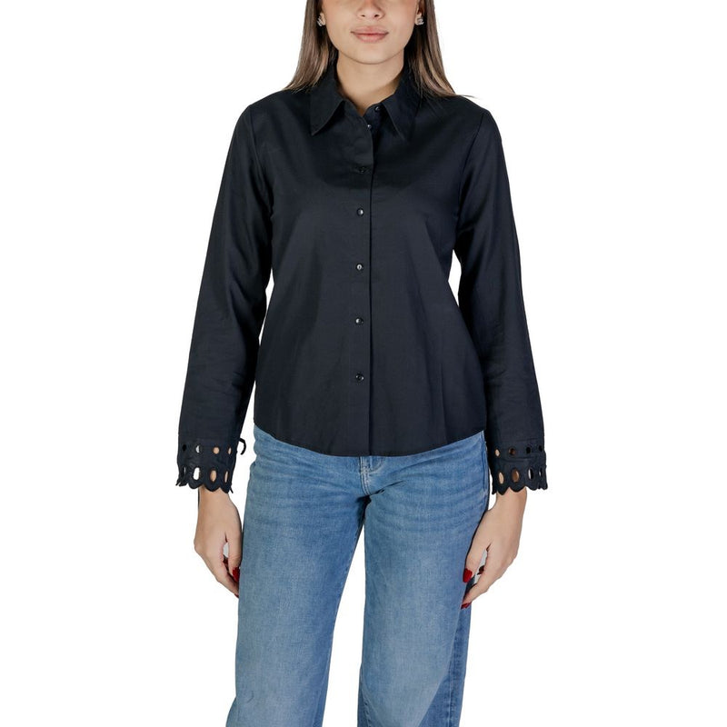 Jacqueline De Yong JDYMIMI Blouse Noire en Coton pour Femmes
