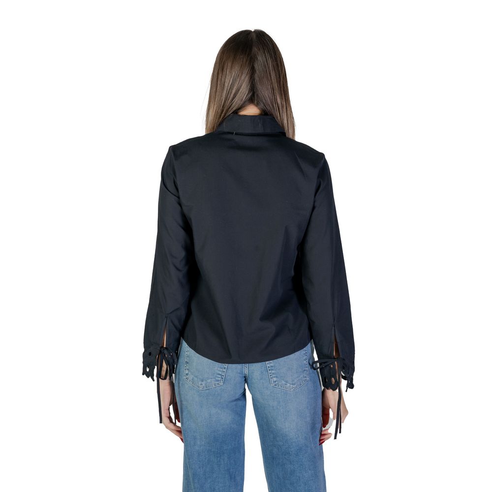 Jacqueline De Yong JDYMIMI Blouse Noire en Coton pour Femmes