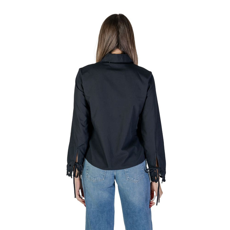Jacqueline De Yong JDYMIMI Blouse Noire en Coton pour Femmes