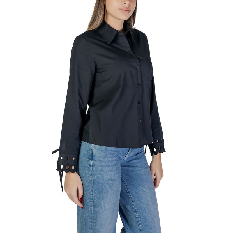 Jacqueline De Yong JDYMIMI Blouse Noire en Coton pour Femmes