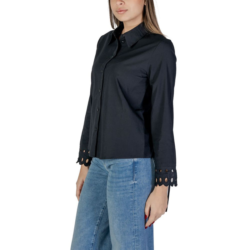 Jacqueline De Yong JDYMIMI Blouse Noire en Coton pour Femmes