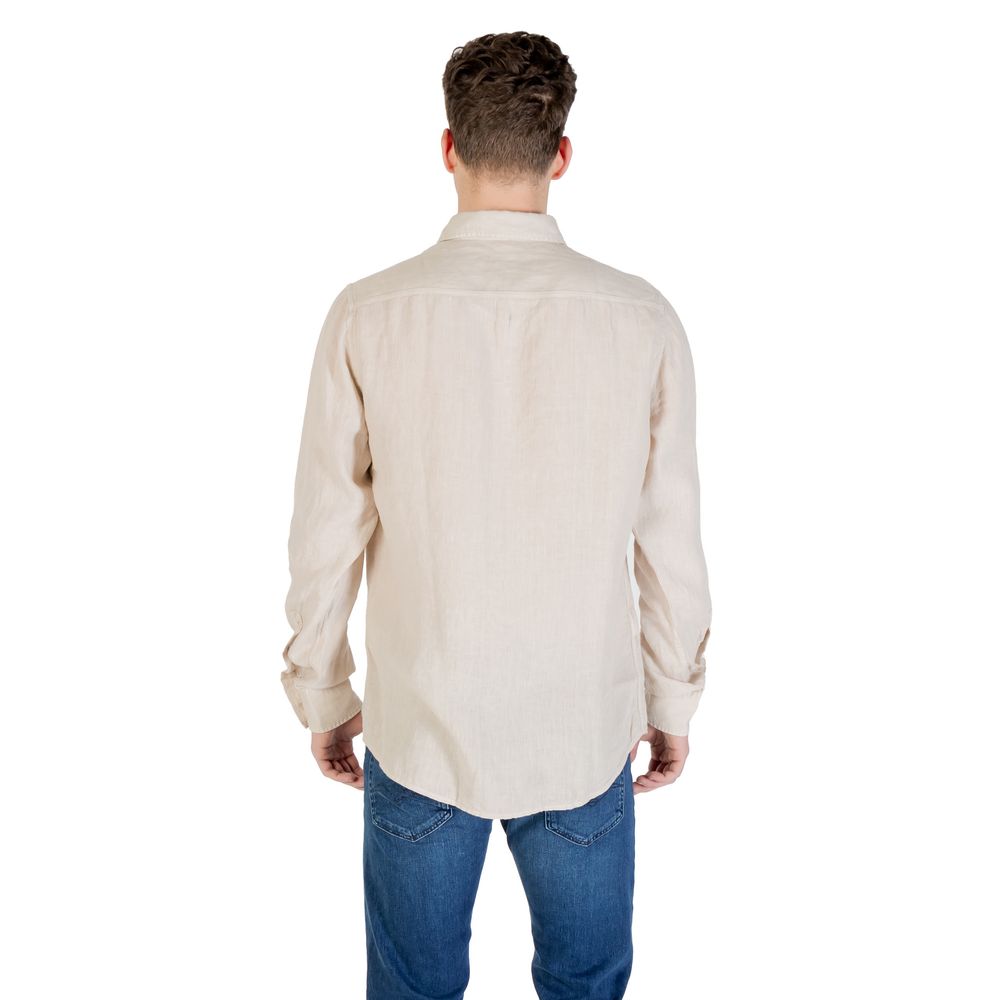 Chemise en lin beige Hugo Boss