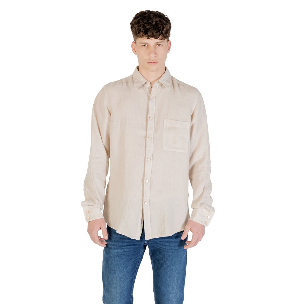 Chemise en lin beige Hugo Boss