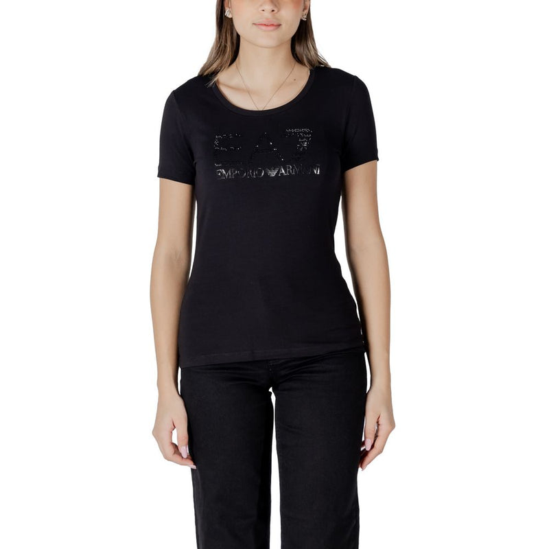EA7 Emporio Armani Women's Black Cotton T-Shirt