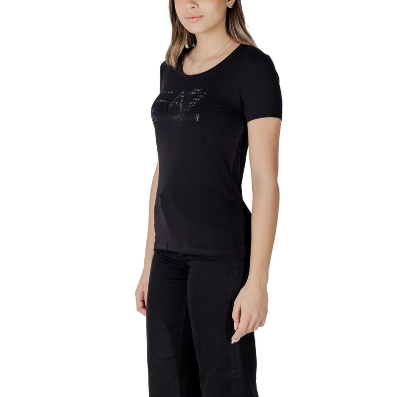 EA7 Emporio Armani Women's Black Cotton T-Shirt