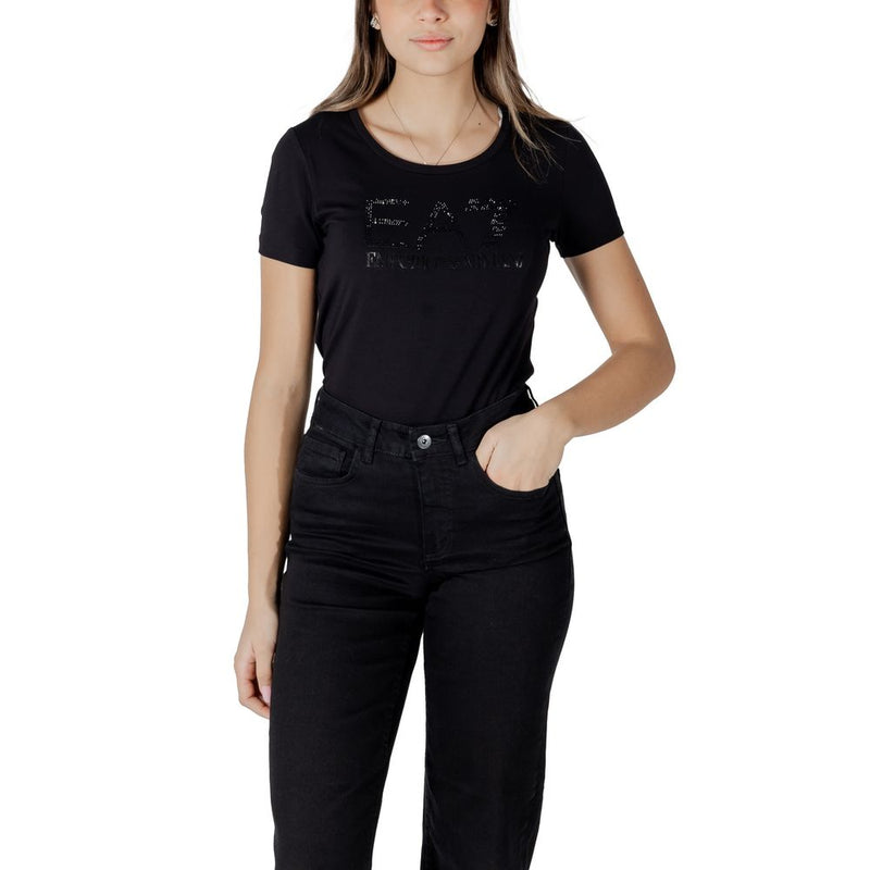 EA7 Emporio Armani Women's Black Cotton T-Shirt